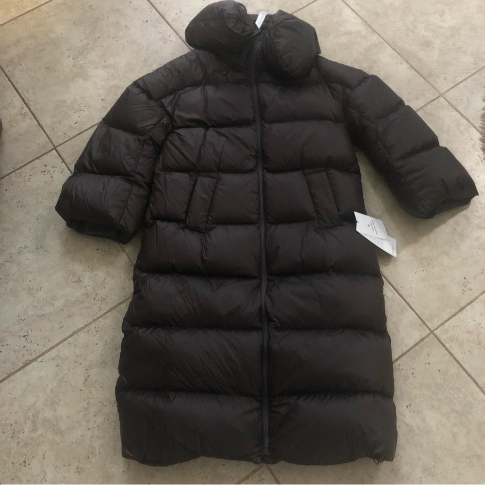 NWT $500 Lululemon 600 Fill Super Warm Down Long Puffer Coat Jacket Sz2 Espresso